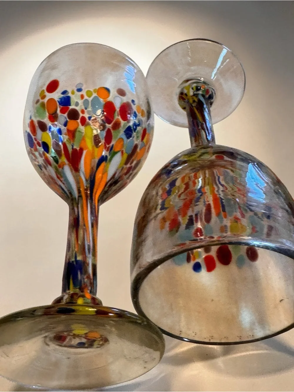 Hand Blown Pitcher & 5 Glasses